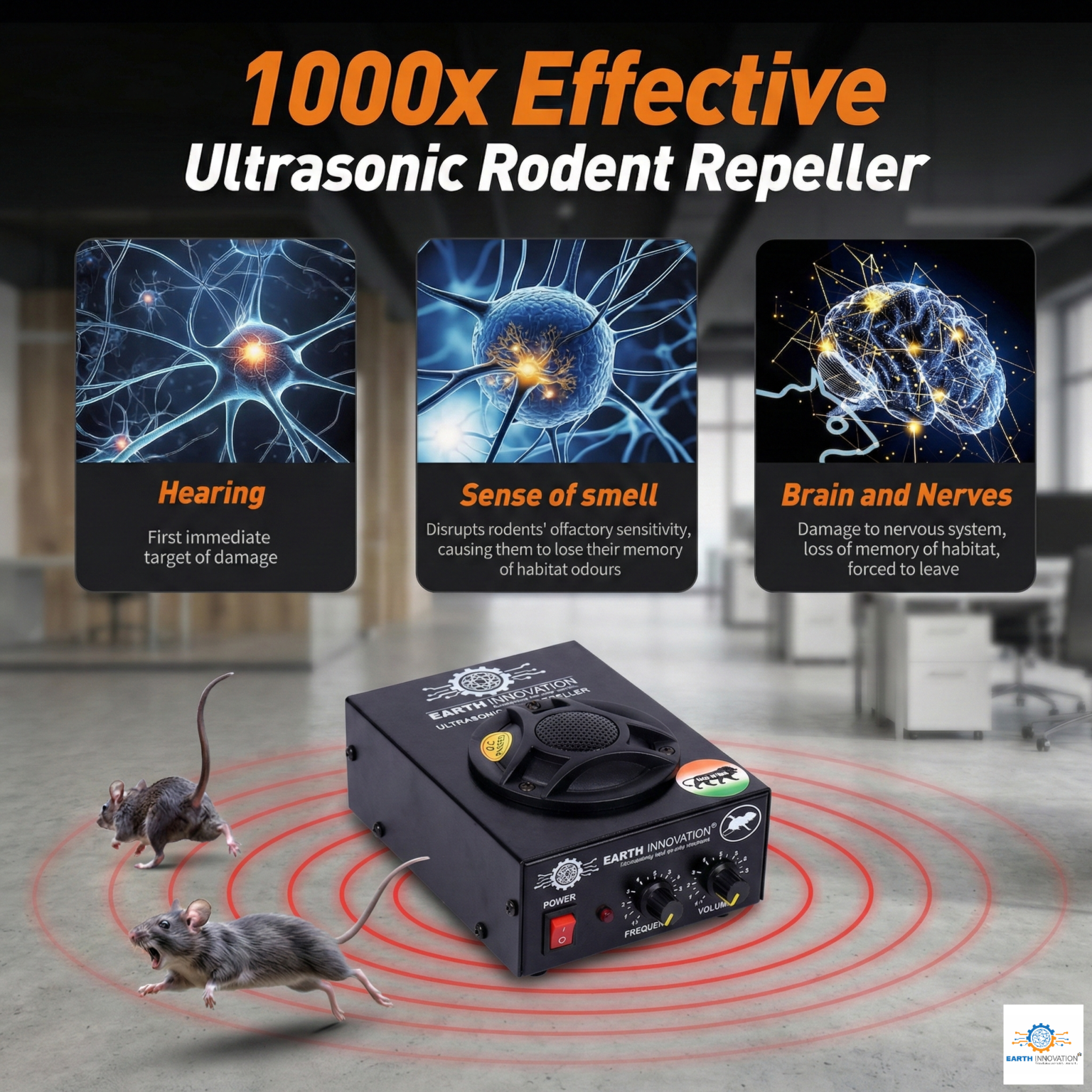 Ultrason Rats STRONG WAVE Ultrasound Rat Repellent / Ultrasonic Rodent Repeller ...