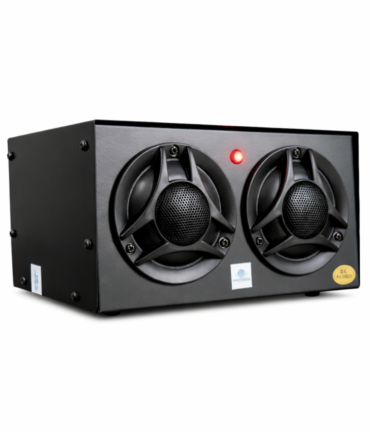 Dual FAN cooling unit in a black metal enclosure with two circular blowers and a red status light on the front panel